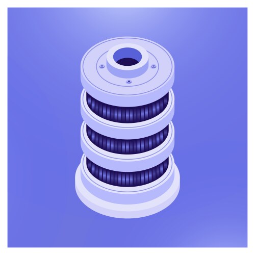Database server computer in isometry vector image