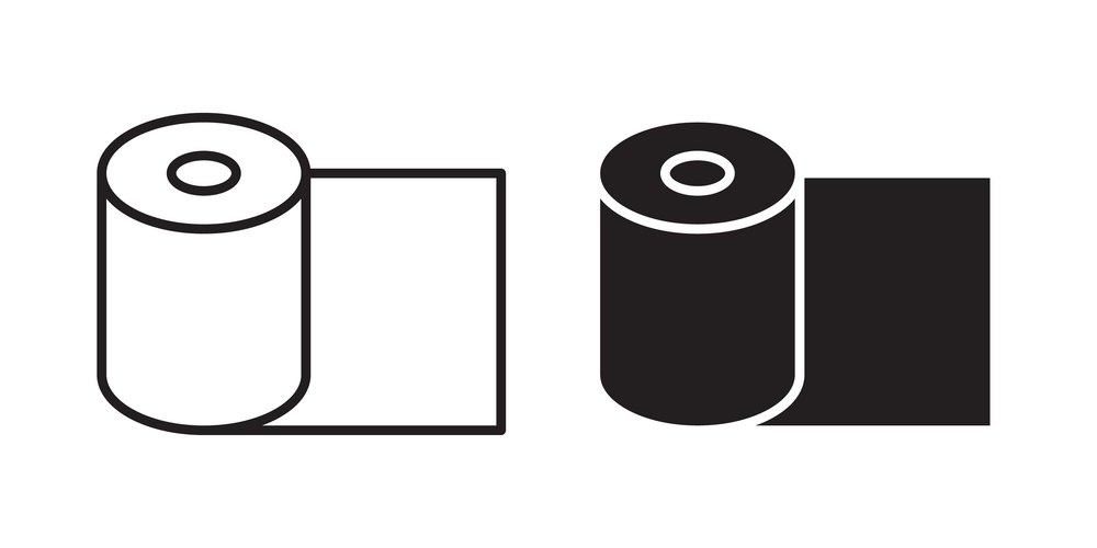 Paper Roll Icon - Black Solid – Royalty-Free Vector | VectorStock