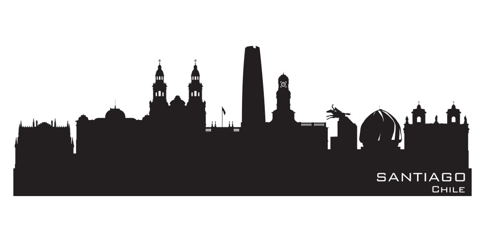 Santiago Chile City Skyline Vector Image