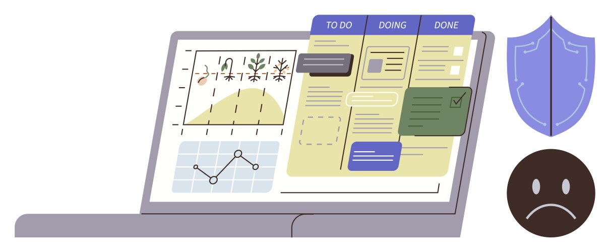 Digital project management dashboard with tasks vector image