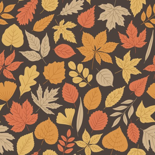 Seamless background with autumn leaves Royalty Free Vector