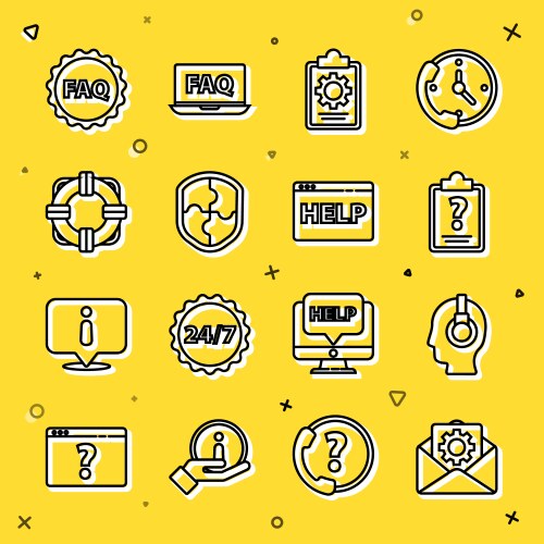 Set line envelope setting support operator touch vector image