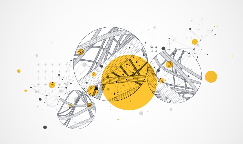 Abstract background with a wireframe dynamic vector image