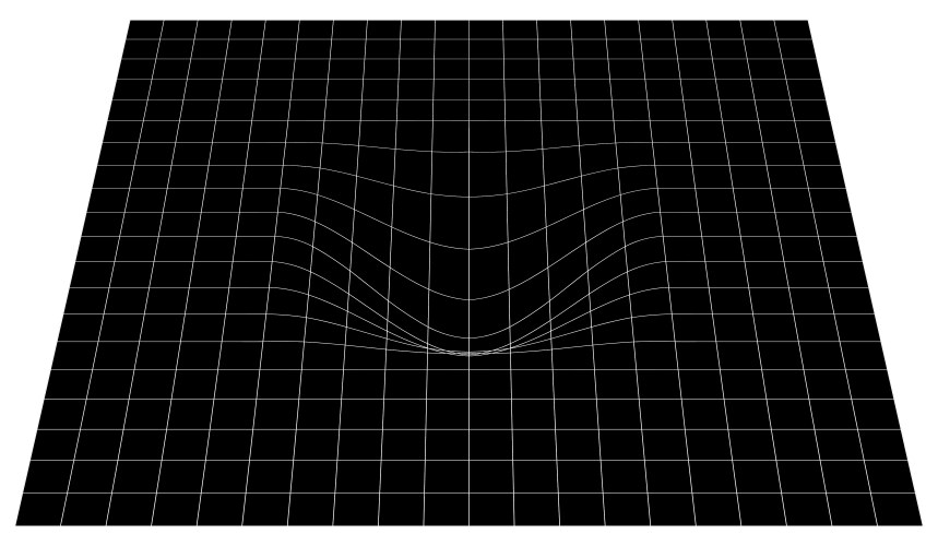 Bent grid in perspective 3d mesh with convex vector image