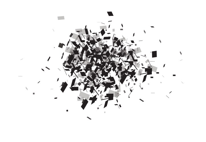 Exploded Shatter Black Pieces Royalty Free Vector Image