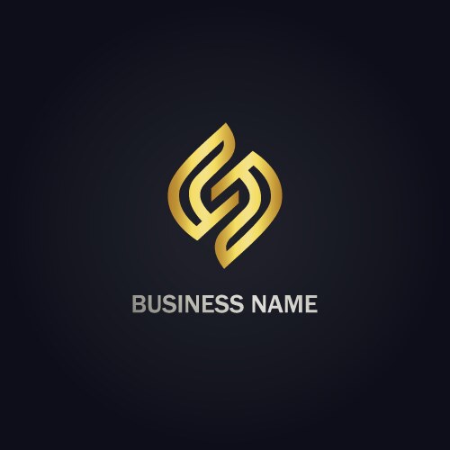 S initial circle shape company gold logo Vector Image