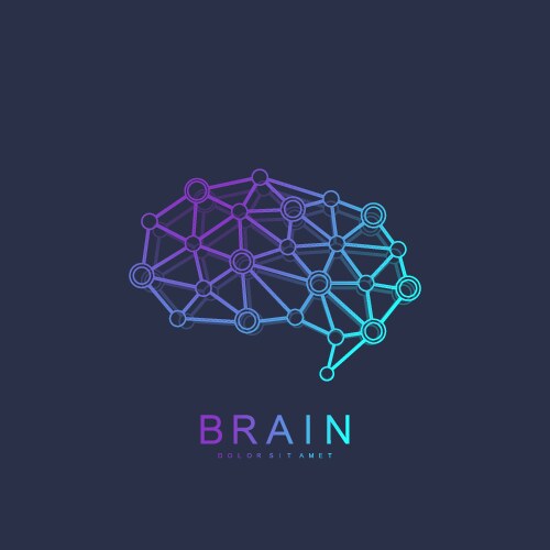 Brain logo silhouette design template vector image