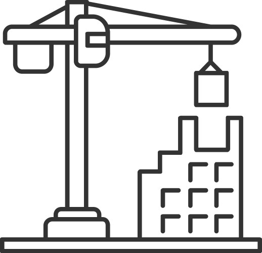 Building constructing linear icon vector image