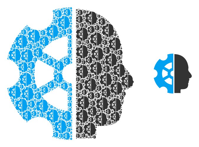Intellect recursion icon mosaic vector image
