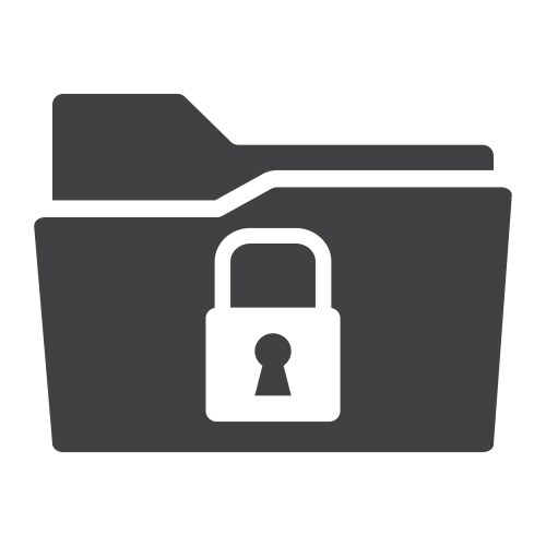 Secure Data Folder Icon - Lock & Shield vector image