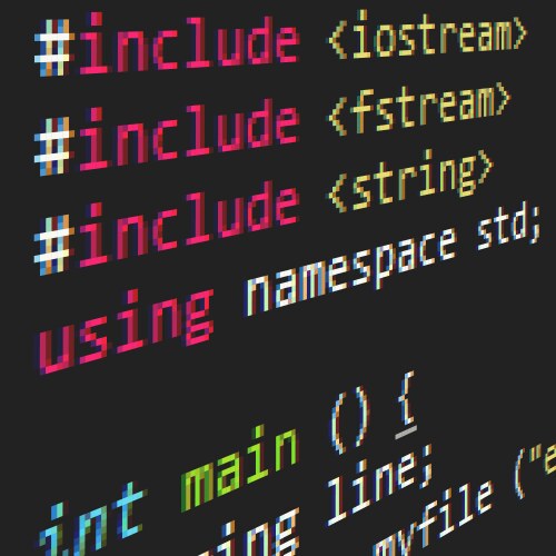 C Code Snippet on Dark Background vector image