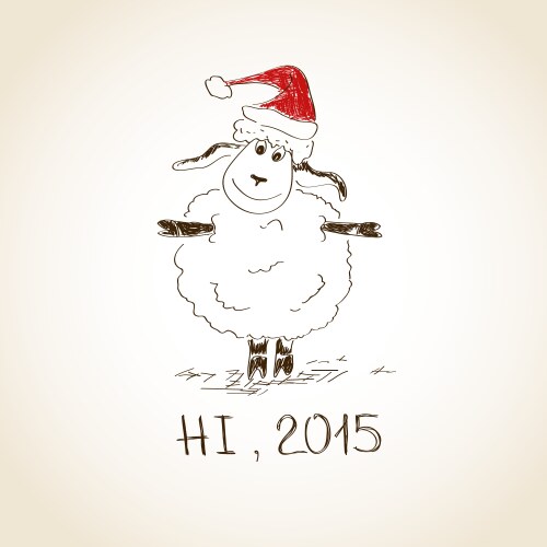 Happy new year sheep 2015 Vector Image