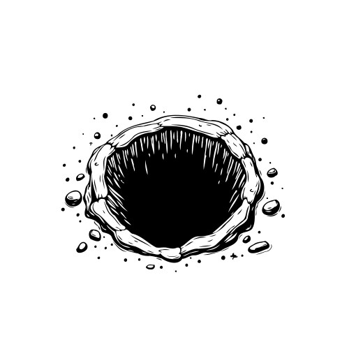 Abstract rendering of a gaping hole surrounded vector image