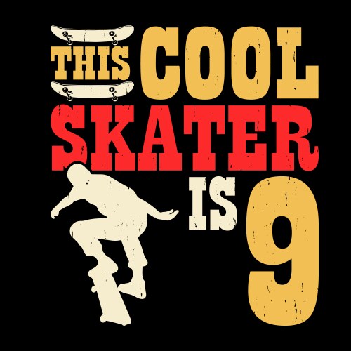 skater skateboard retro vintage t-shirt design vector image