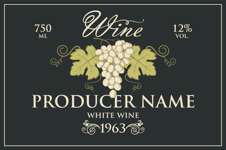 wine bottle label vector image