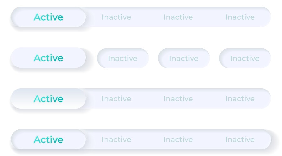 Activate and disable buttons ui elements kit vector image