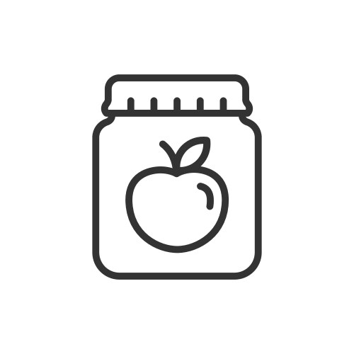 baby food jar line icon on white background vector