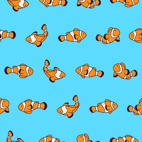 Collection of clownfish seamless pattern design Vector Image
