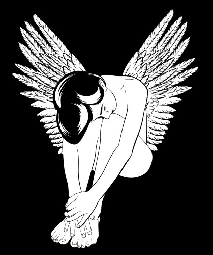 Melancholy Angel Wings Vector Image