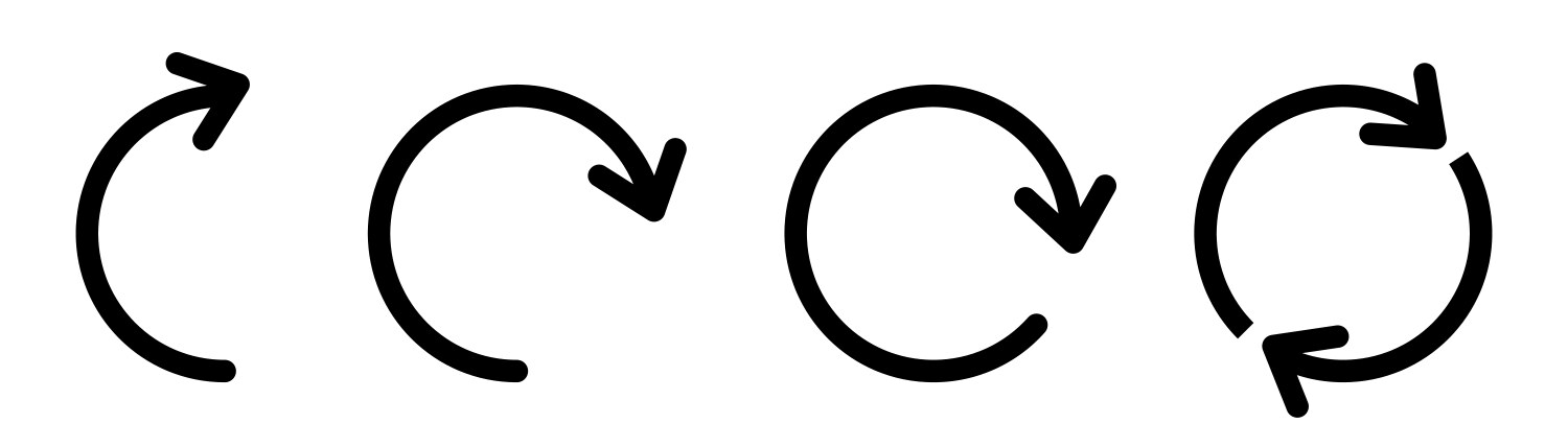 Rotation arrow set reload symbol repeat vector image