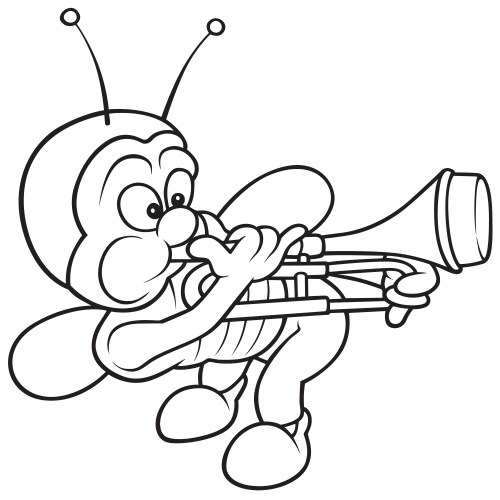Bug Playing Trombone Vector Image