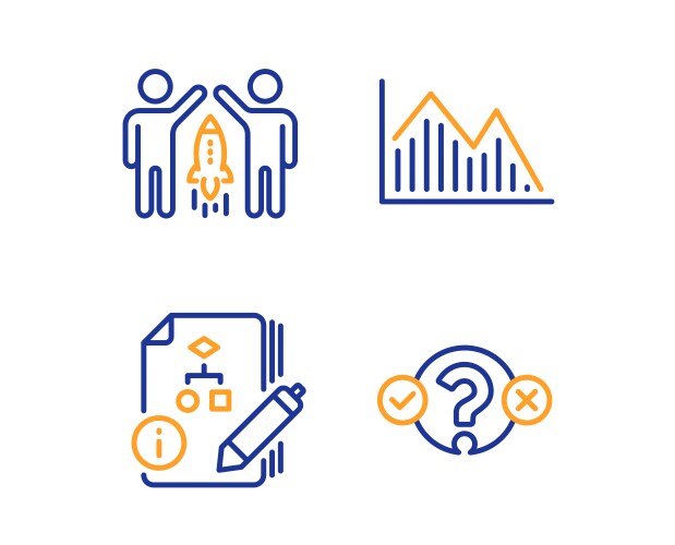 Investment graph partnership and algorithm icons vector image