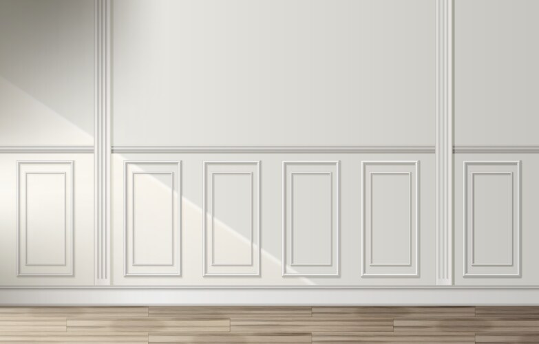 Classic interior with moldings and pilasters Vector Image