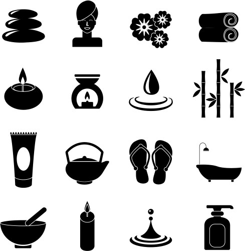 Spa icons set Royalty Free Vector Image - VectorStock