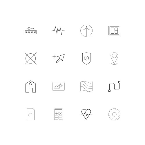 Web linear thin icons set outlined simple vector image