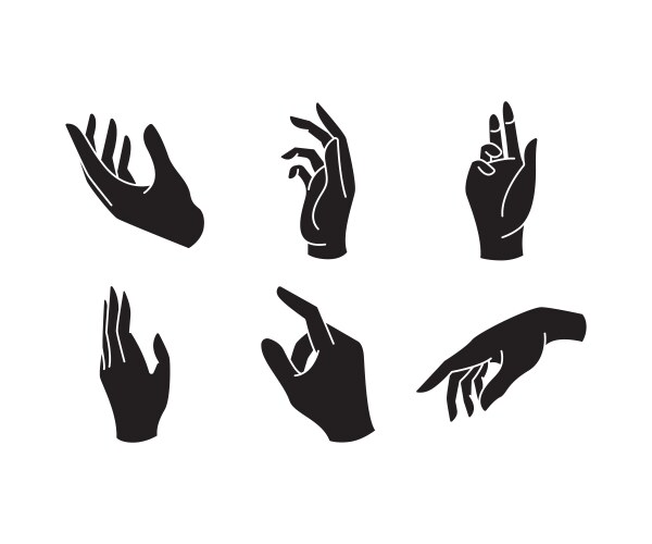 Hand gestures set Royalty Free Vector Image - VectorStock