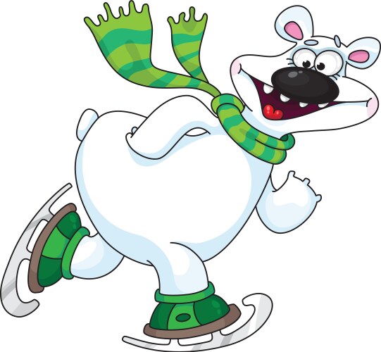 Santa Skating On Ice Royalty Free Vector Vectorstock