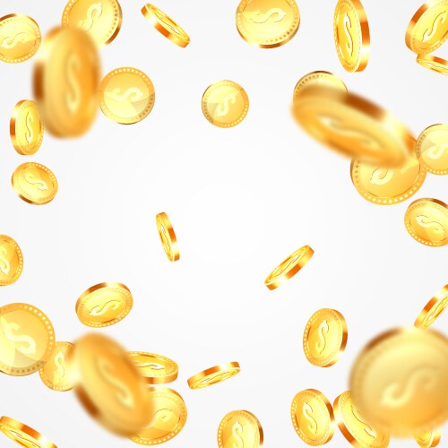 Realistic 3d golden coins explosion Vector Image