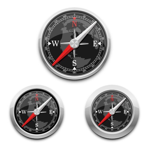 Magnetic compass vector image