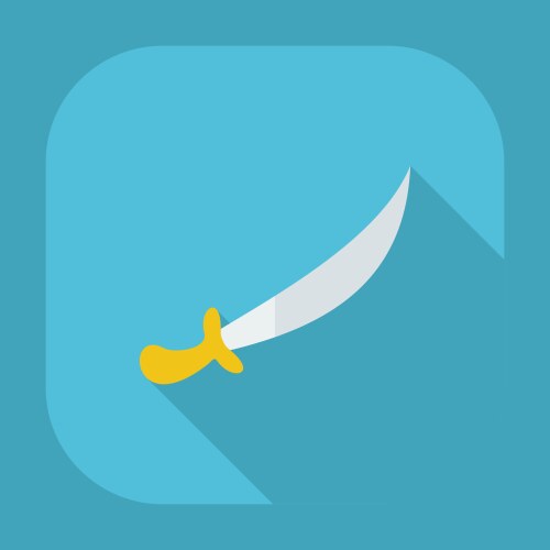 Flat modern design with shadow icons sword vector image