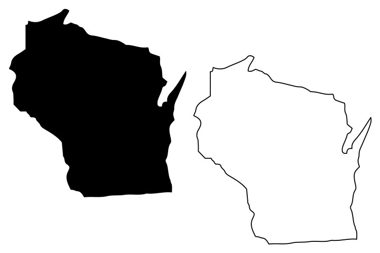 Wisconsin Map Sketch Vector Image