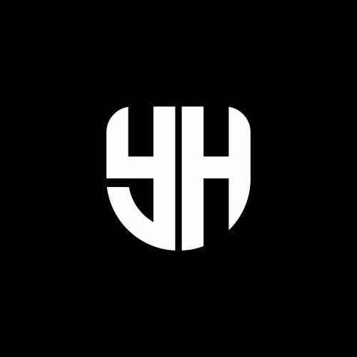 Yh monogram letter logo ribbon with shield style Vector Image