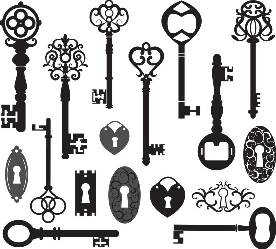 Antique skeleton keys Royalty Free Vector Image
