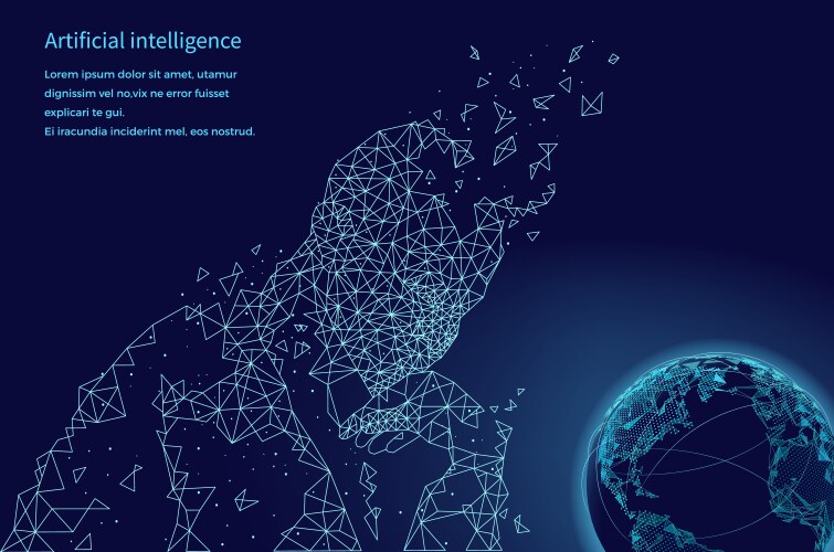 Artificial intelligence and machine learning logo Vector Image