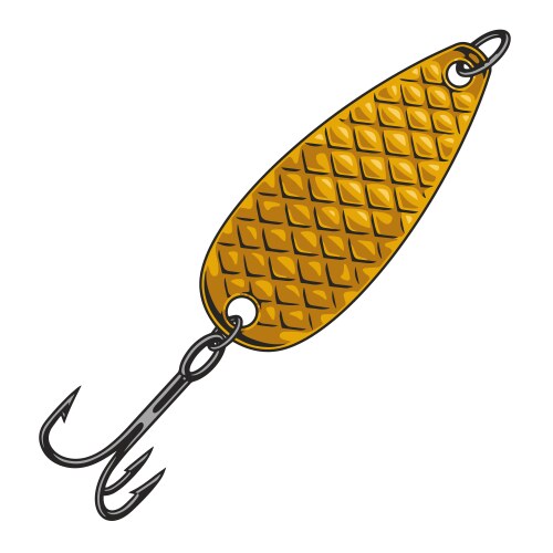 Golden Fishing Lure with Hook Vector Image