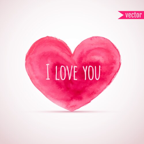 Watercolor heart for valentines day designs Vector Image
