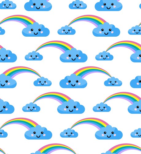 Seamless rainbow pattern on white background Vector Image