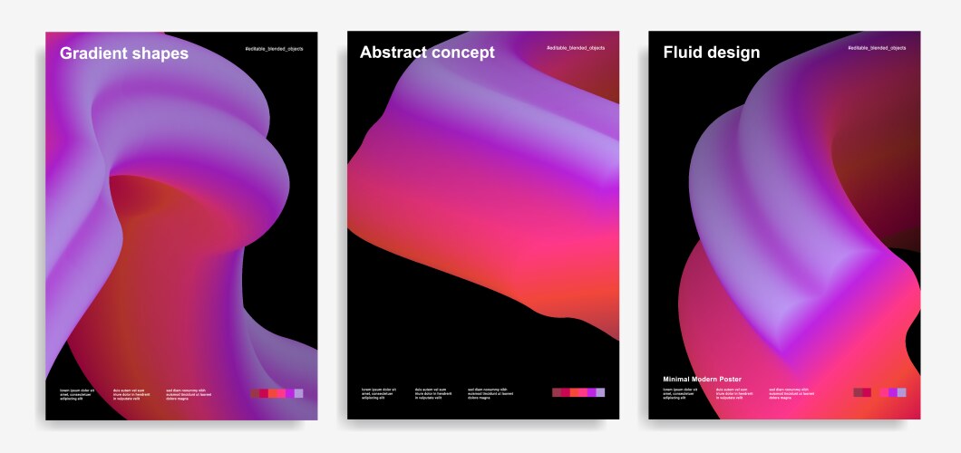 abstract design templates with 3d flow shapes vector image