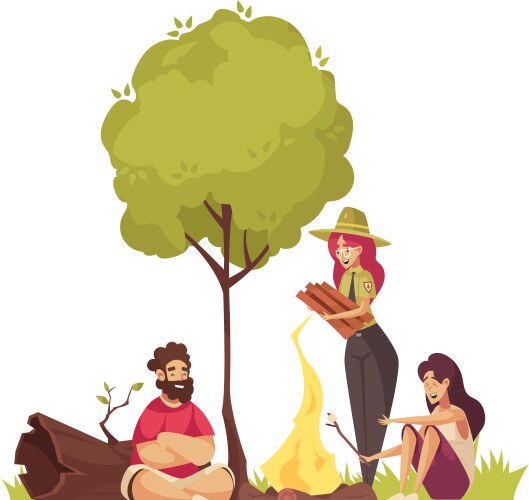 Cartoon character forest ranger in uniform Vector Image