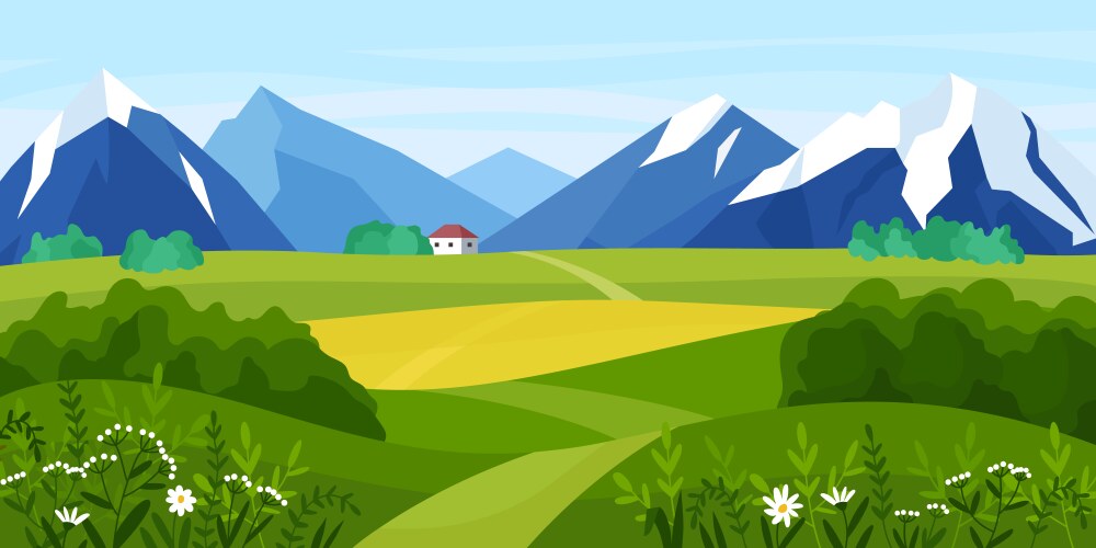 Rural landscape Royalty Free Vector Image - VectorStock