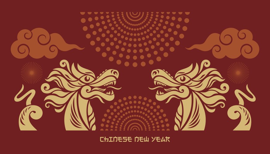 chinese happy new year 2024 of the dragon vector image