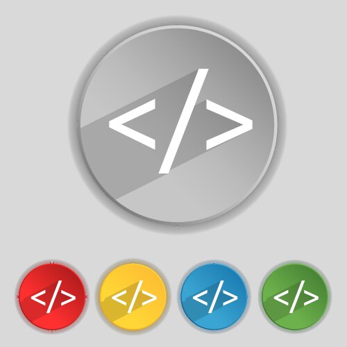 Code sign icon programming language symbol set vector image