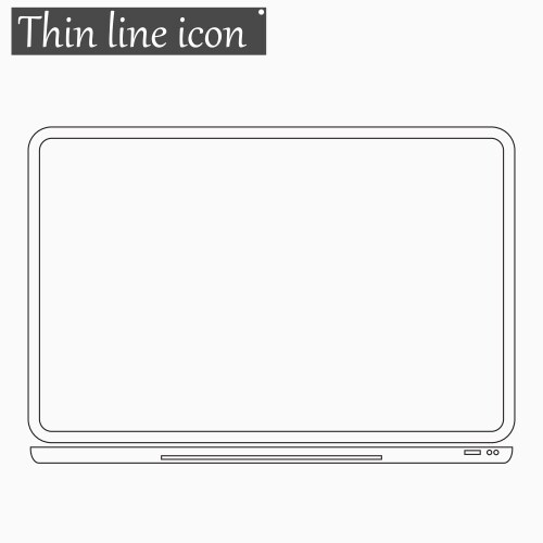 Notebook computer icon style thin line vector image