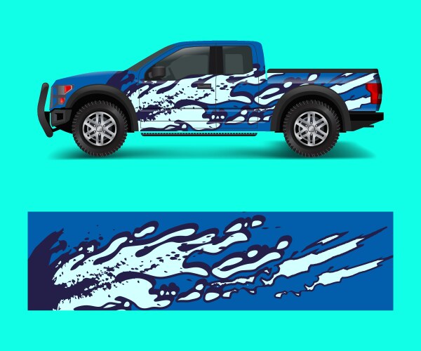 Racing Truck Wrap Graphic Vector Image