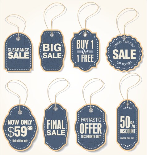 sale labels set 4 vector image