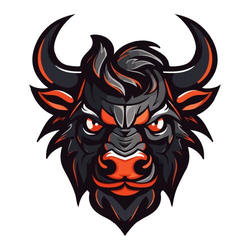 Aggressive Bull Mascot Logo Vector Image